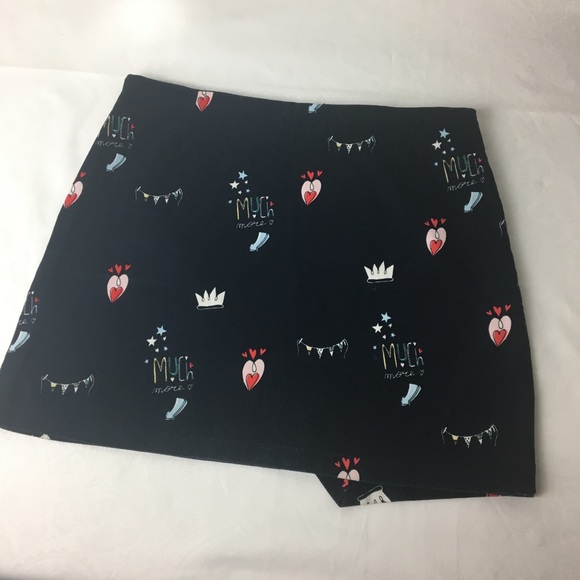 Zara Trafaluc Asymmetrical Mini Valentine’s Skirt Blue/Small - Picture 5 of 12